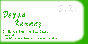 dezso kerecz business card