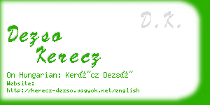 dezso kerecz business card